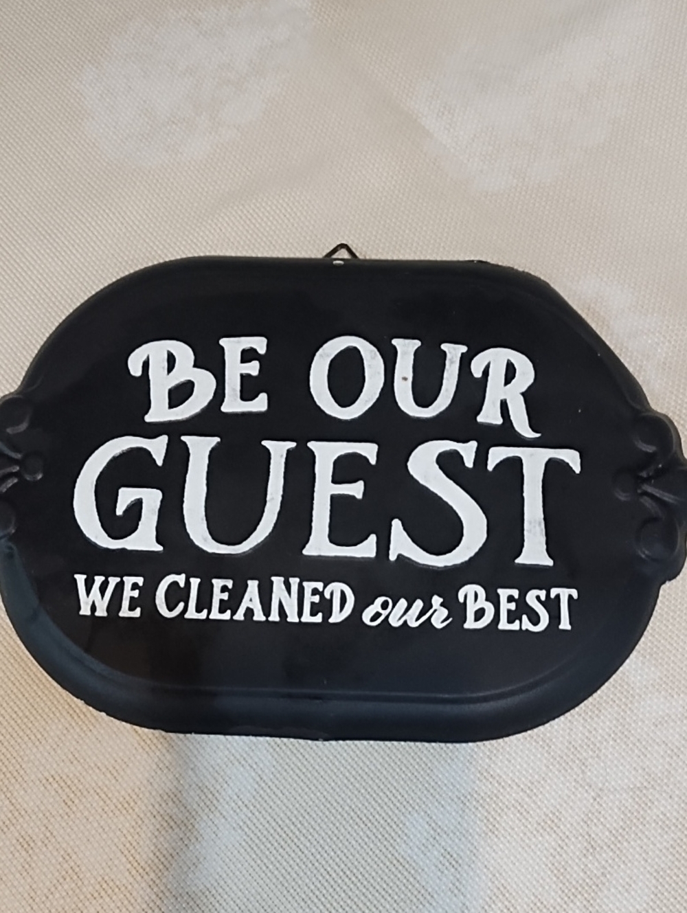 Be Our Guest Wall Plaque - Black VGC.